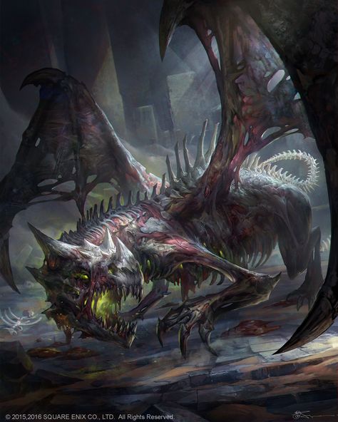 ArtStation - Zombie Dragon, jeremy chong Lich Dragon, Zombie Dragon, Mobius Final Fantasy, Monster Ideas, Creature Fantasy, Zombie Art, Heroic Fantasy, Fantasy Beasts, 다크 판타지