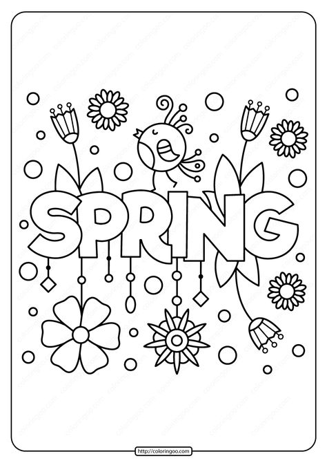 Spring Coloring Sheets, Preschool Coloring Pages, Spring Printables, Spring Coloring Pages, Spring Preschool, Free Coloring Sheets, Coloring Sheets For Kids, Printable Coloring Sheets, Pola Sulam