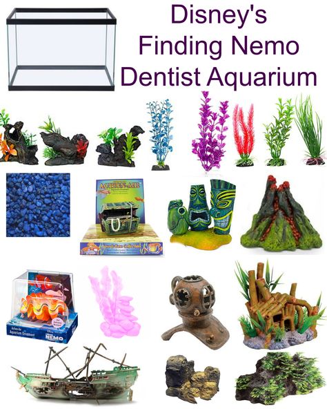 Disney's Finding Nemo, Dentist Aquarium. Nemo Fish Tank Aquarium, Aquarium Themes Tanks, Finding Nemo Aquarium, Disney Themed Fish Tank, Finding Nemo Fish Tank, Finding Dory Crafts, Finding Nemo Fish, Dory Fish, Fish Aquarium Decorations