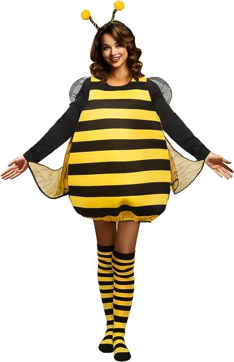 HOMELEX Bumble Bee Costume for Women Funny Animal Halloween Adult Costumes Bee Cosplay, Bumble Bee Costume, Kostuum Halloween, Pretend Play Costumes, Bee Costume, Kostum Cosplay, Bee Dress, Costume For Women, Festival Costumes