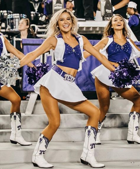 Tcu Cheerleaders, Dream Collage, The Carter, Dream College, Cheerleading, Instagram Account, Graduation Dress, Halter Dress, A Photo