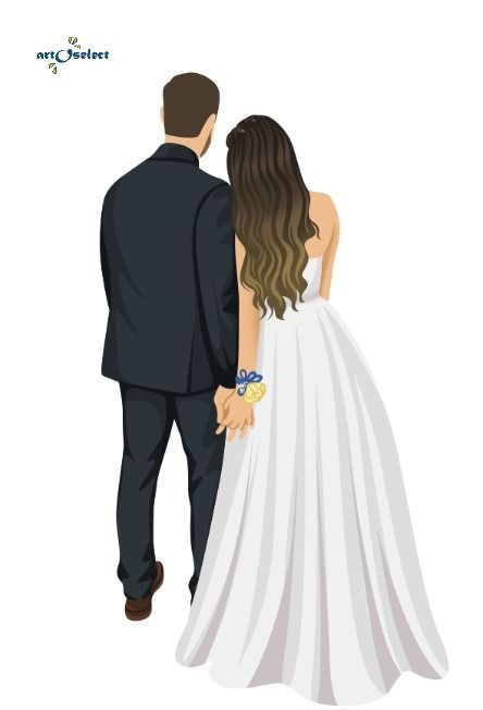 western wedding art Muslim Couple Illustration Wedding, Wedding Couple Illustration, Cartoon Bride, Bride And Groom Images, Graphic Wedding Invitations, Bride Fashion Illustration, Wedding Cards Images, Couple Illustration Wedding, Bride And Groom Cartoon