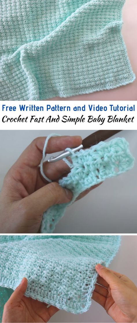 Crochet Fast And Simple Baby Blanket - Sirin's Crochet | Fast crochet, Crochet baby patterns, Baby afghan crochet patterns Simple Baby Blanket, Amanda Crochets, Baby Afghan Crochet Patterns, Fast Crochet, Crochet Baby Blanket Free Pattern, Easy Crochet Baby Blanket, Knit Projects, Crochet For Beginners Blanket, Baby Afghan