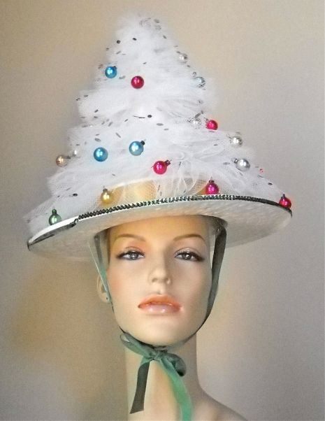 Goofy Christmas, Tacky Christmas Party, Christmas Party Hats, Christmas Tree Party, Christmas Tree Hat, Tacky Christmas Sweater, Crazy Hat Day, Christmas Sparkle, Kitsch Christmas