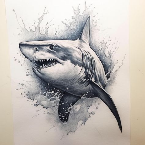 Orca And Sea Turtle Tattoo, Shark Drawing Tattoo, Shark Tattoo Drawing, Shark Tattoo Design, Shark Sketch, Tattoo Shark, Drawing Tattoo Design, Shark Tattoo Ideas, Animal Tattoo Designs