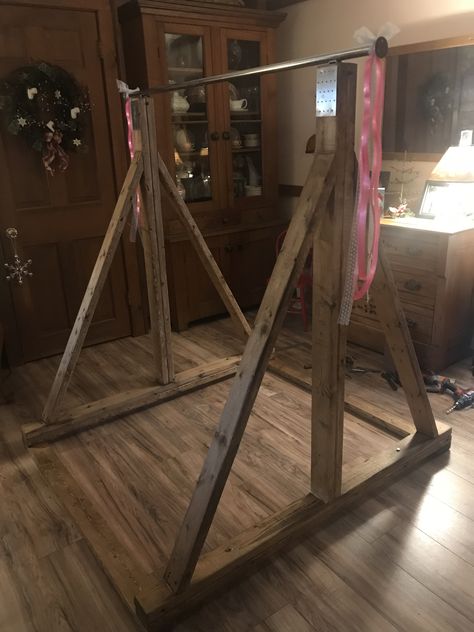 Homemade Gymnastics Bar, Diy Gymnastics Bar, Diy Gymnastics Equipment, Gymnastics Bars For Home, Bars Gymnastics, Diy Bars, Gymnastics At Home, Sensory Gym, Homemade Bar