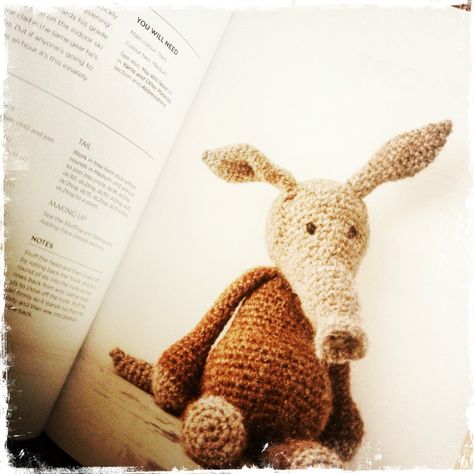 Aardvark Crochet Aardvark, Crochet Animal, Play Food, Crochet Animals, Crochet Toys, Doll Dress, Dog Food Recipes, Food Animals, Dinosaur Stuffed Animal