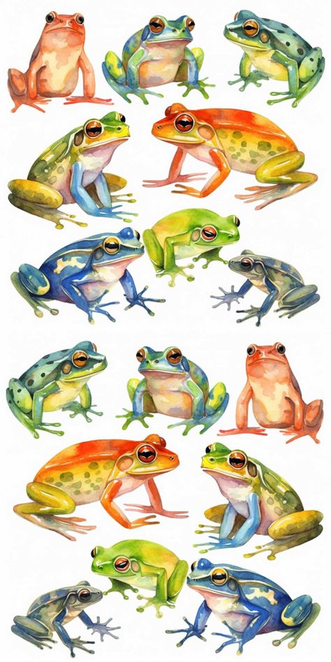 Watercolor frog png files painted in a whimsical painted style Frog Png, Animal Clip Art, Frog Illustration, Frog Drawing, Watercolor Clip Art, Watercolor Projects, Frog Art, Creature Drawings, Animal Posters