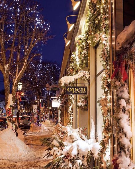 The December image in our 2017 Maine Engagement Calendar — String lights and greenery brighten Ogunquit’s Main Street, by Sue Anne Hodges. Calendars are 25% off through Monday: downeast.com/calendars Maine Christmas, December Images, Moving To Maine, Ogunquit Maine, Christmas Villages, Yule, Main Street, String Lights, Christmas Lights