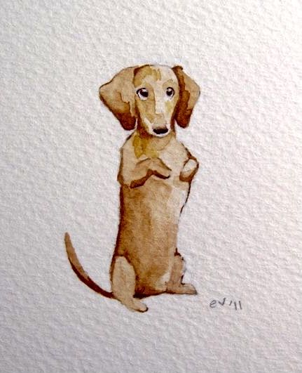 Daschund Drawing, Painting Clipart, Dogs Watercolor, Dachshund Drawing, Dachshund Painting, Drawings Of People, Behavior Tips, Watercolor Dogs, Art Amour