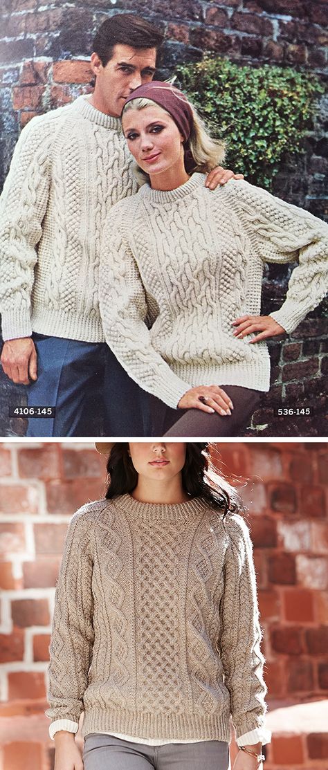 Aran Jumper Pattern Free, Cable Sweater Pattern Free, Free Aran Knitting Patterns, Cable Sweater Pattern, Irish Knit Sweaters, Fisherman Knit Sweater, Cable Knit Sweater Pattern, Aran Sweaters, Aran Jumper