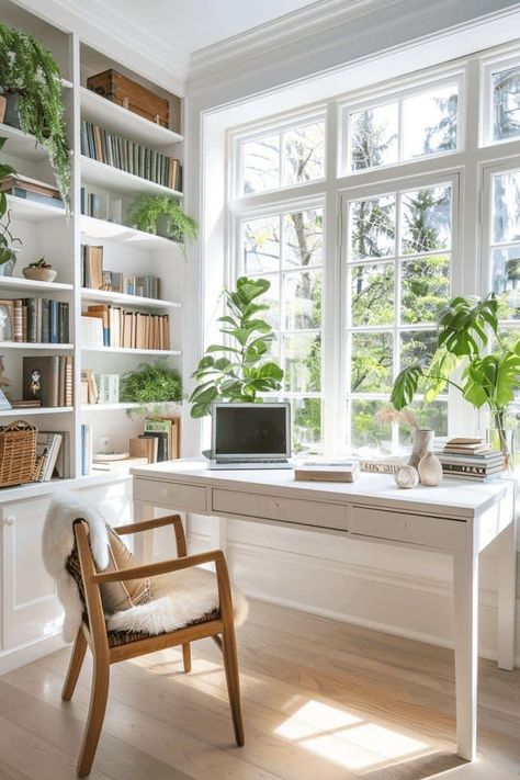 Library Rooms, Bedroom Library, Office Productivity, Cozy Window Seat, Dresses Office, Office Idea, Designing A Home, Contemporary Loft, Home Office Library