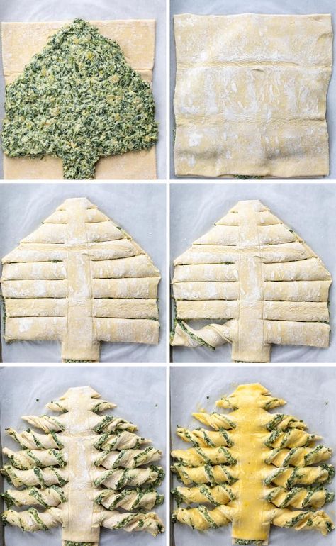 Holiday Party Food Appetizers, Christmas Tree Pull Apart Bread, Nye Food, Christmas Tree Bread, Tree Spinach, Spinach Artichoke Dip Easy, Spinach Puff Pastry, Christmas Finger Foods, Christmas Dip