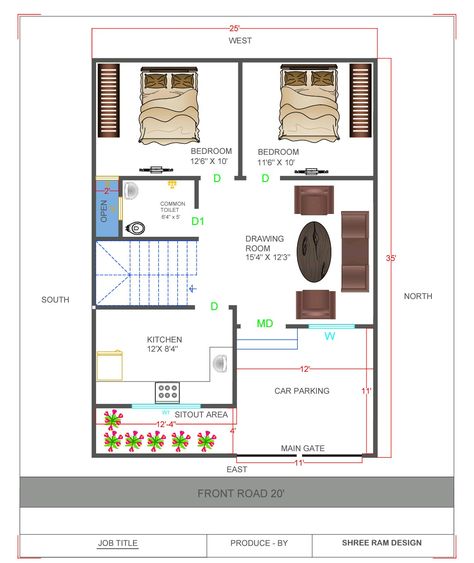 Mordern House plan 30×35 House Plan North Facing, 35 X 35 House Plans, 25 X 35 House Plan, 25 40 East Facing House Plans, East Facing Duplex House Plan Vastu, 35×40 House Plan, 25×35 House Plan, 30×35 House Plan, 25x35 House Plans