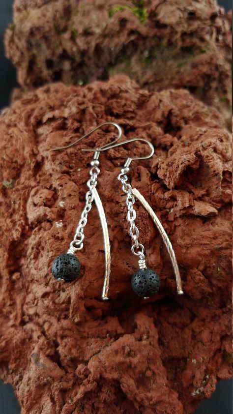 Chain Lava Earrings - Powerful Chain Earrings Handmade in Iceland https://etsy.me/2ujX5eG #jewelry #earrings #icelandearrings #hephaestus #vulcan #vulcanjewlery #etsy Lava Earrings, Lava Rock Jewelry, Brass Tube, Lava Bracelet, Rock Jewelry, Star Chain, Personalized Gift Wrap, Lava Rock, Chain Design