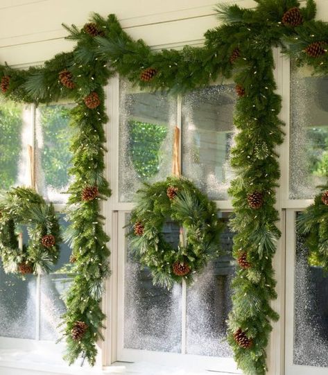 Outdoor Christmas Garland, Christmas Wreaths For Windows, Window Garland, Outdoor Garland, Diy Christmas Garland, Artificial Christmas Garland, Artificial Christmas Wreaths, Holiday Garlands, Wreaths And Garlands