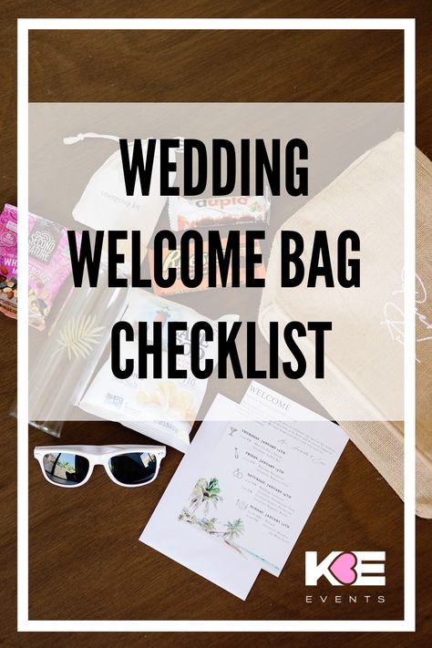 Everything you need to put in your Wedding Welcome Bag from a professional Wedding Planner #weddingtips #weddingwelcomebag #weddingtodos #weddingguests #destinationwedding #weddingplanning #weddingchecklist #weddingkits #welcomebag What To Put In Welcome Bags Wedding, Hotel Bags For Wedding Guests, Wedding Welcome Bags For Hotel Guests, Welcome Bags For Out Of Town Guests, Wedding Hotel Welcome Bags Ideas, Destination Wedding Guest Gifts, Wedding Bag Tags, Hotel Guest Bags, Destination Wedding Bags