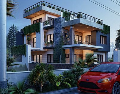 Lumion Render, Sketchup Rendering, Small House Design Architecture, Residence Design, Modern Residence, Small House Design, Small House, Architecture Design, Modern House