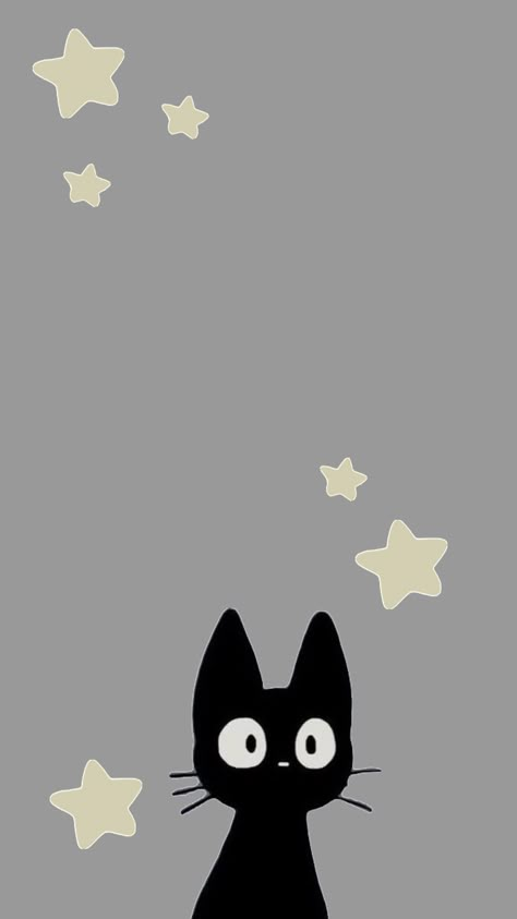 #myfirstshuffle Cute Wallpapers Cat Cartoon, Estetic Wallper, Jiji Wallpaper Studio Ghibli, Black Cat Cartoon Wallpaper, Kiki Cat Wallpaper, Jiji Cat Wallpaper, Black Cat Wallpaper Aesthetic, Cute Black Cat Wallpaper, Jiji Wallpaper