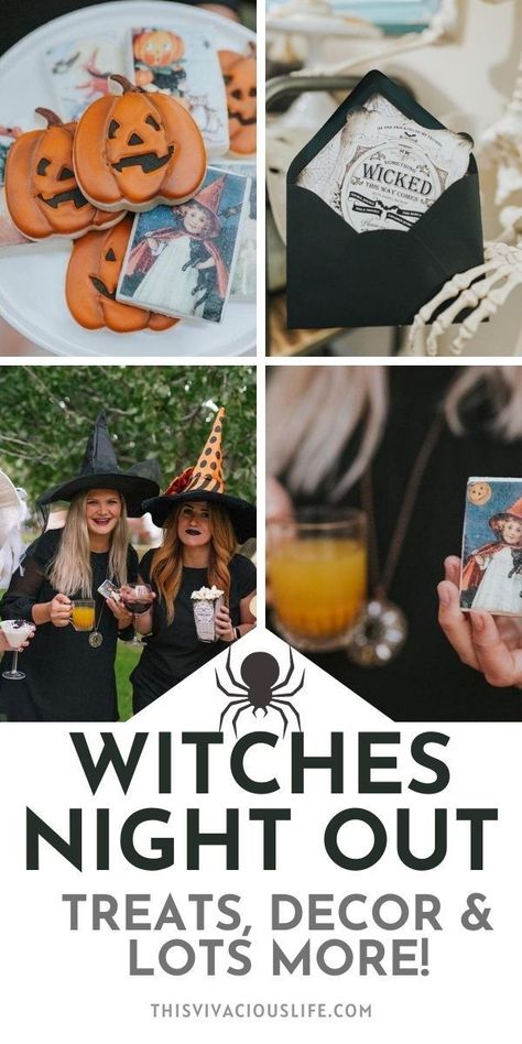 Witches Night, Halloween Tea Party, Witches Halloween Party, Witches Night Out, Witch Party, Samhain Halloween, Halloween Moms, Night Out Party, Halloween Dinner