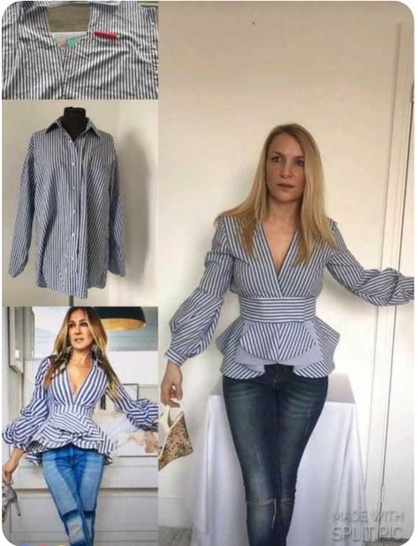 Recycle Outfit Ideas, Recycle Outfit, Upcycling Ideas Clothes, Casual Outfit Summer, Upcycled Shirt, Recycled Outfits, Styling Outfits, Diy Clothes Refashion, Haine Diy