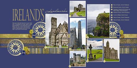 Created this as part of the Allison Davis Sketch Class Ireland Scrapbook, Scrapbooking Layouts Travel, Scrapbook Generation, Graphic Layout, Travel Scrapbook Pages, Travel Journal Scrapbook, Travel Album, Vacation Scrapbook, Album Scrapbooking