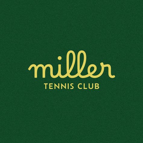 Miller Tennis Club by Sholom Denebeim on Dribbble Pickleball Graphic Design, Pickle Ball Graphics, Tennis Design Graphic, Tennis Typography, Pickleball Illustration, Tennis Branding, Tennis Club Logo, Ball Logo Design, Logo Play