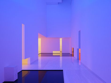 Travertine Interior, Office Lounge Design, Travertine Floor, Neon Sculpture, Minimalist Window, James Turrell, Lighting Trends, Trendy Bathroom, Miguel Angel