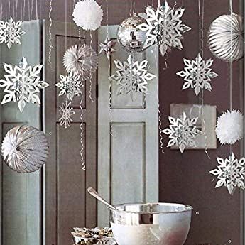 Winter Birthday Parties, 3d Snowflakes, Christmas Snowflakes Ornaments, Artificial Snow, Snowflake Garland, Hanging Garland, Snowflake Decorations, Winter Birthday, Paper Snowflakes