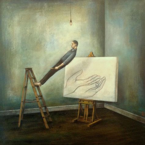 Poetic Acrylic Paintings by Duy Huynh | Colossal Poetic Illustration, Poetic Paintings, Duy Huynh, Painting Surrealism, Story Drawing, Colossal Art, Digital Museum, Whimsical Art, Surrealism