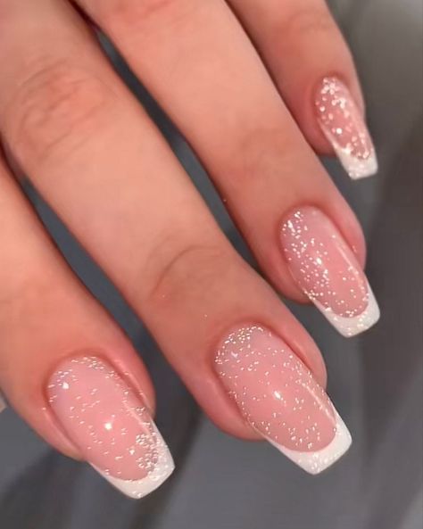 Hoco Nails, Formal Nails, Her Nails, Sparkle Nails, White Nail, Acrylic Nails Coffin Short, Nagel Inspo, Minimalist Designs, Xmas Nails