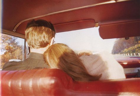 Kim and Mark in the red car, Newton, Mass. 1978- Nan Goldin. Shows domestic issues/situations between a couple. Nan Goldin, Baby Driver, Cheryl Blossom, Make Love, Stevie Wonder, Foto Inspiration, Retro Aesthetic, Red Aesthetic, Aesthetic Vintage