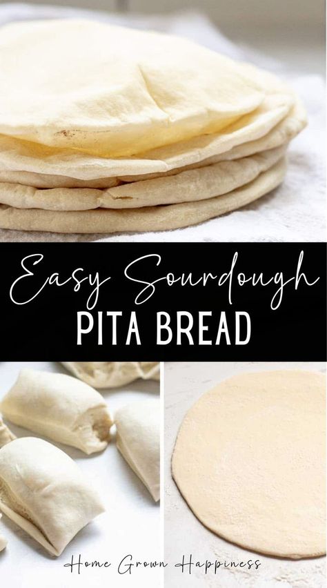 Sourdough pita bread, or sourdough pita pockets as they’re also known, as super versatile flatbreads. When they’re baked, the pita puffs up which makes the middle of the bread hollow. Once baked, the pita can be cut in half and the hollow middle can be stuffed with your favourite fillings. Sourdough Pita Bread Recipe, Sourdough Pita Bread, Sourdough Pita, Pocket Recipes, Pita Pocket Recipes, Pita Recipes, Pita Bread Recipe, Pita Pockets, Easy Sourdough