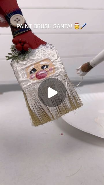 Emily Seilhamer on Instagram: "Paint brush Santa! 🖌️🎅 #artsandcrafts #christmascraft #diy #easycrafts #tutorial #santaclaus #santaclause" Paintbrush Ornaments Christmas Crafts, Paintbrush Santa Craft, Paint Brush Santa Craft, Christmas Paint Brush Crafts, Santa Paint Brush Ornament, Paintbrush Santa Ornament, Santa Paint Brushes, Paint Brush Christmas Ornaments, Paint Brush Santa Ornaments