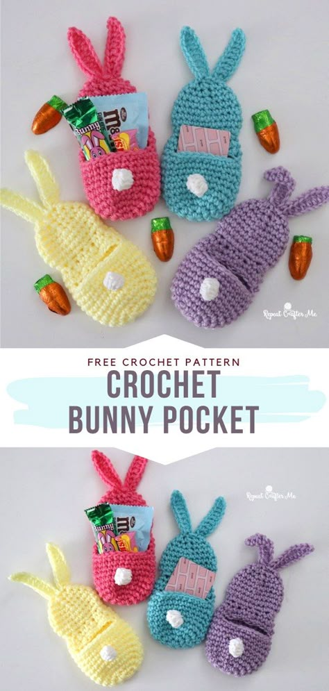 Easter Crochet Patterns Free, Crochet Easter Basket, Crochet Wreath, Repeat Crafter Me, Crochet Bunny Pattern, Easter Crochet Patterns, All Free Crochet, Crochet Amigurumi Free, Holiday Crochet