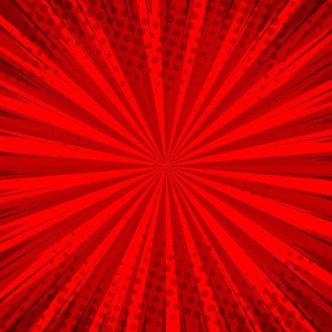 Abstract comic red background for style pop art design. Retro burst template backdrop. Light rays effect. Vintage comic book style, halftone modern print texture, vector. Comic Book Texture, Blank Comic Book Pages, Abstract Comic, Comic Book Background, Book Texture, Blank Comic Book, Pop Art Background, Gacha Backgrounds, Light Backdrop