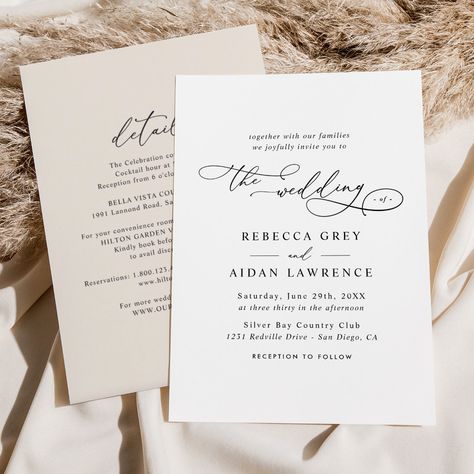 Rustic Classic Wedding, All In One Wedding Invitations, Wedding Invitations Wording, Background Matching, Blush Background, January Wedding, Calligraphy Text, Black And White Wedding Invitations, Sans Font