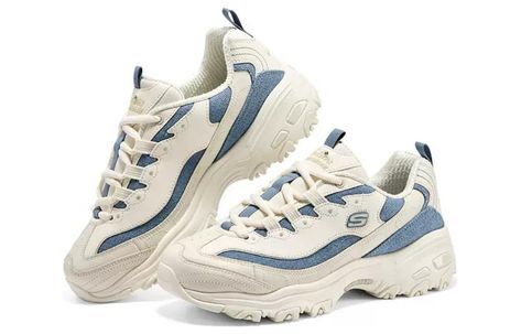 (WMNS) Skechers D'LITES 1.0 'White Blue' 896202-NTBL (SNKR/Low Top/Women's/Dad Shoes/Wear-resistant/Shock-absorbing) Shoe Reference, Skechers D'lites, Skechers D Lites, Preppy Shoes, Pretty Shoes Sneakers, Dad Shoes, Shoe Company, Aesthetic Shoes, Swag Shoes