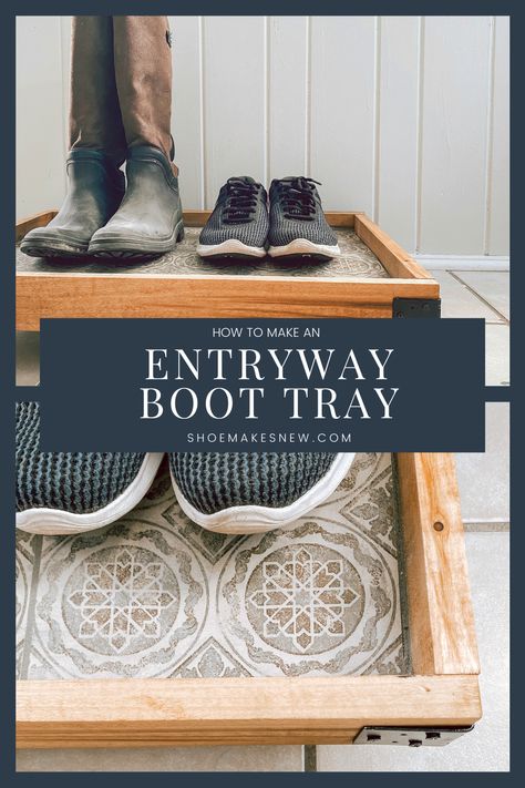 Ceramic Tile Crafts, Leftover Tile, Shoe Tray, Diy Shoe Storage, Boot Tray, Tiles Ideas, Diy Shoe, Diy Entryway, Entryway Shoe