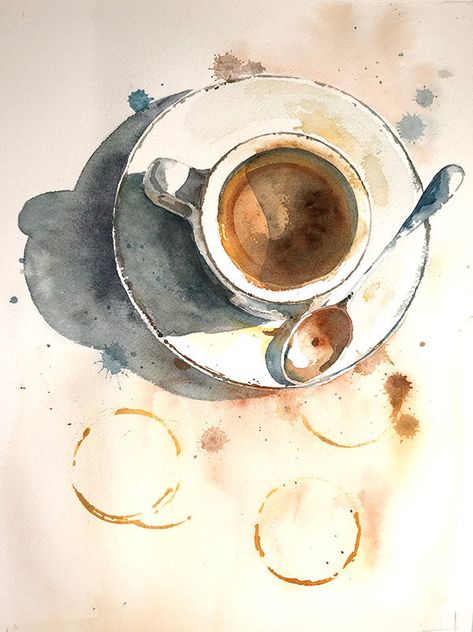 Coffee Art Drawing, Akvarel Illustration, Coffee Art Painting, Drawing Hands, Drawing Hair, Drawing Eyes, Coffee Painting, Cat Air, Contour Drawing