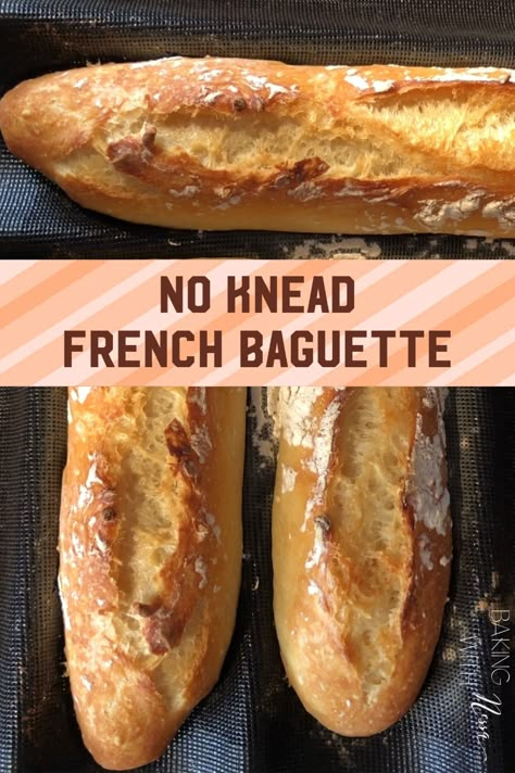 Overnight Baguette Recipe, No Knead Baguette Recipe, French Baquette Bread Recipe, Italian Baguette Recipe, Quick Baguette Recipe, Easy Baguette Recipe, Baguette Recipes, French Baguette Recipe, Demi Baguette