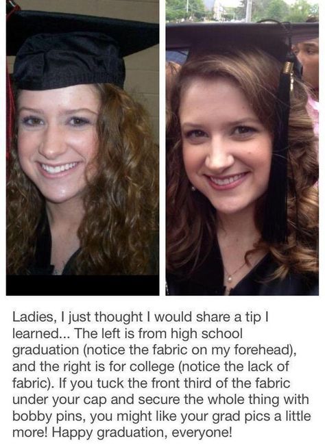 If you're graduating, here's how to make your forehead not look weird in your cap. High School Graduation Party Decorations, High School Graduation Cap, College Life Hacks, Graduation Party Decorations, High School Graduation Party, Graduation Cap Designs, College Kids, Cap Designs, Life Hacks For School