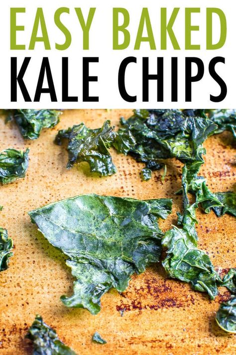 Craving chips? Try these crispy baked kale chips instead! They're the perfect healthy snack option when you're craving something salty and crunchy. #kalechips #homemade #crunchy #baked #healthyrecipe #lowcalorie #snack #lowcalorierecipe Healthy Chips Recipe, Shakes Healthy, Baked Kale Chips, Crunchy Kale, Kale Chips Baked, Most Nutrient Dense Foods, Bars Healthy, Baked Kale, Calorie Snacks