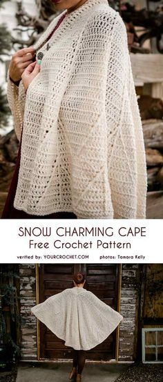 Free Crochet Cape Patterns, Crochet Cape Pattern Free, Cape Pattern Free, Crocheted Cape, Cape Au Crochet, Crochet Caplet, Crochet Cape Pattern, Snow And Charming, Batman Cape