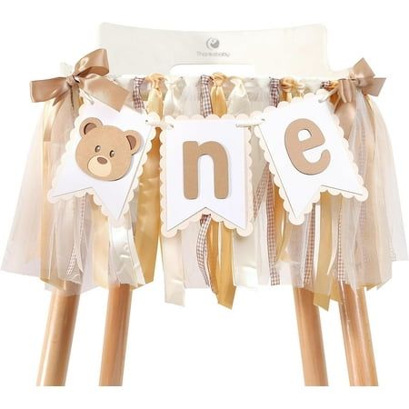 Woodland Bear 1st Birthday Chair Banner - Adorable Party Decoration for a Memorable First Birthday Celebration Color: Brown. Teddy Bear Birthday Theme, Baby Bear Birthday Party, Oso Paddington, 1st Birthday Banner, Birthday Bear, Teddy Bear Birthday, One Banner, Bear Birthday Party, 1st Birthday Party Decorations