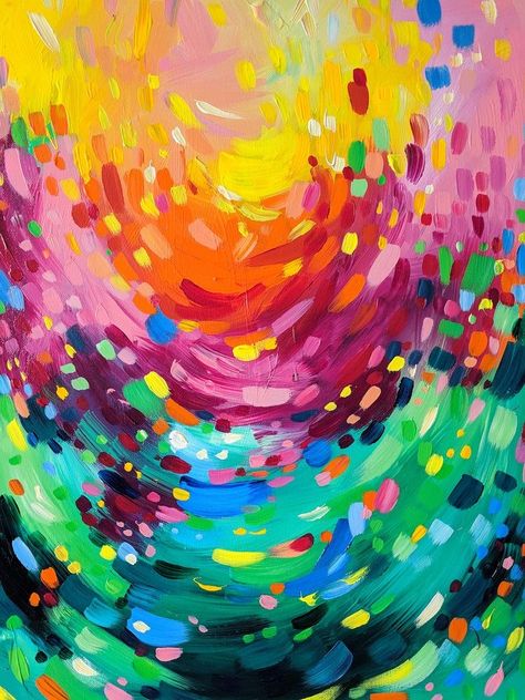 Strangely, that weird dream I had is actually making me feel a little better. Go figure. 😂 I’m thankful for it. Bright Colors, Abstract Painting, Acrylic Painting, Dots, Art