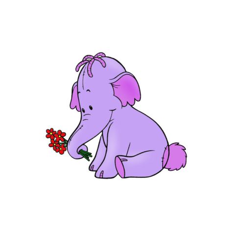 Lumpy From Winnie The Pooh, Lumpy Heffalump Tattoo, Heffalump Tattoo, Lumpy The Heffalump, Winnie The Pooh Tattoos, Animals Disney, Winnie The Pooh Drawing, Baby Looney Tunes, Purple Elephant