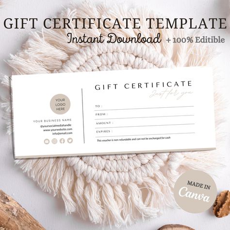 Gift certificate template word