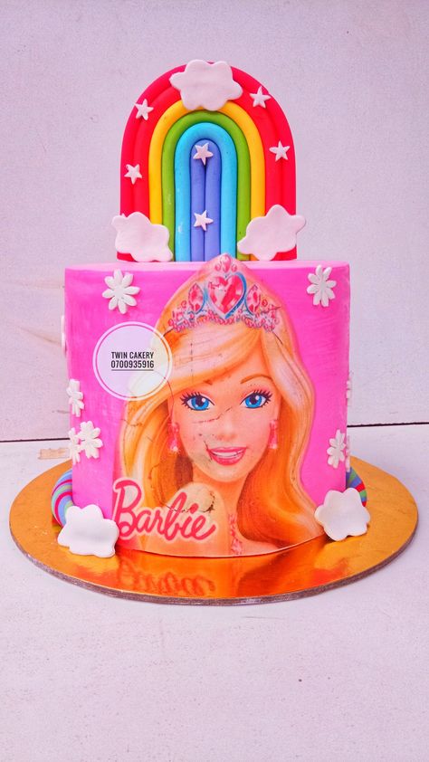 Rainbow Barbie, Barbie Birthday Cake, Barbie Cake, Pink Barbie, Barbie Birthday, Rainbow Cake, 4th Birthday, Birthday Cakes, Amazing Cakes