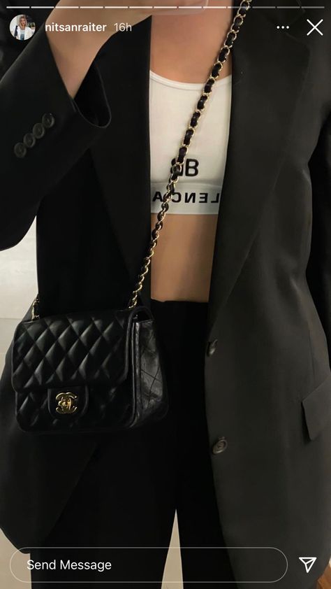 Chanel Mini Classic Flap, Chanel Classic Flap Bag Outfit, Chanel Flap Bag Small, Mini Flap Bag Chanel, Manifest List, Black Chanel Bag, Chanel Bag Outfit, Chanel Mini Bag, Chanel Bag Classic